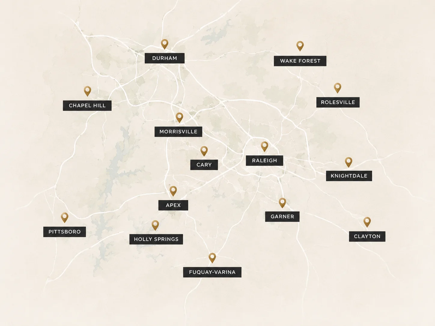 Map of Triangle service area